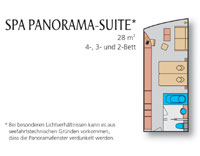 Grundriss der AIDAmar Spa Panorama Suite
